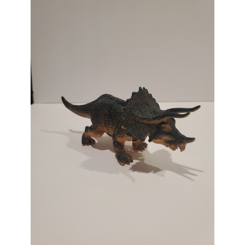 Boley Triceratops Dinosaur Figure Toy Brown Blue Plastic Prehistoric
